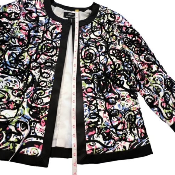 Trenz by‎ Theresa Renz Jacket Blazer Small Lined 3/4 Sleeve Embellish Career EUC - Picture 10 of 14